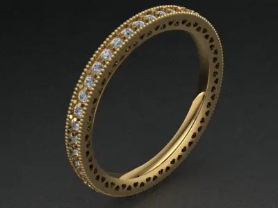 Round Diamond Ring Tiffany Style 3D print model