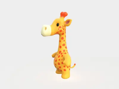 Little animal baby - Giraffe cute - Animated 3d Low-poly 3D model