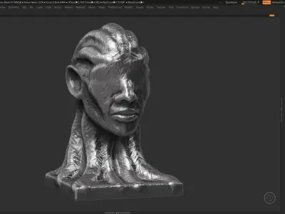 human head modern sculpture 3d print model 98 3D print model