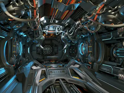 Sci - Fi Assembly Lab - Rigged 3D model