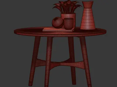 Reeve Mid Century Coffee Table Marble Walnut Westelm  3D model