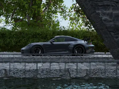 Automotive Render Scene 3D Blender File Textured 3D model get
