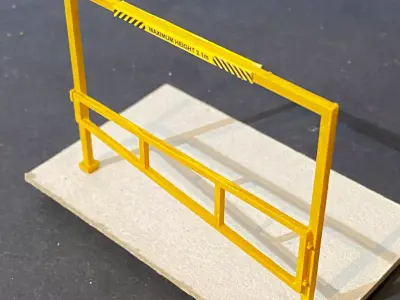CAR PARK HEIGHT RESTRICTION BARRIER 7MM SCALE O GAUGE MODEL 3D print model