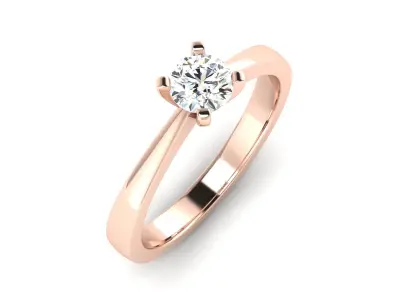 solitaire wedding engagement women ring 3dm render detail 3D print model