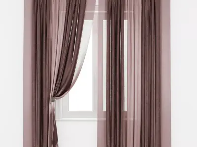Curtain 9 sheer curtains - 3D model