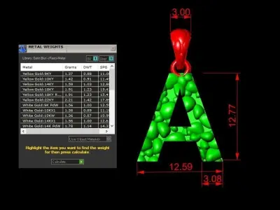 A LETTER Alphabet ROCKS PENDANT 3D print model 3D print model