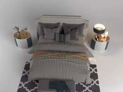 Modern Elegance Bedroom Set Low-poly 3D model