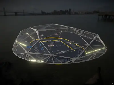 Glow Stadium PBR Low-poly 3D model