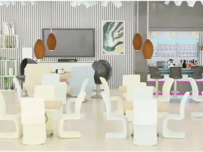 High-tech restaurant 3D model