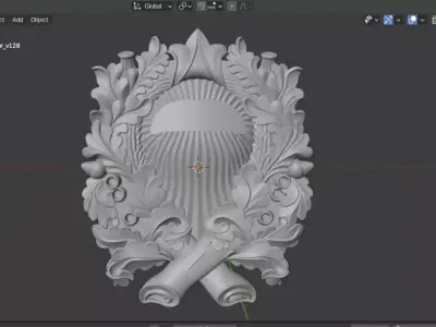 Cartouche classic decorative ornament cnc 3d printing stl 3D model