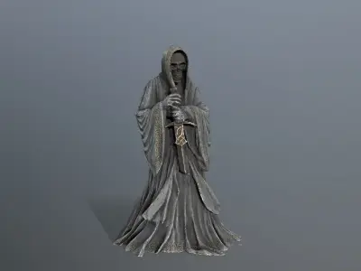 Dark statue Low-poly 3D model