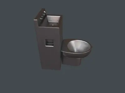 Prison Toilet Low-poly 3D model