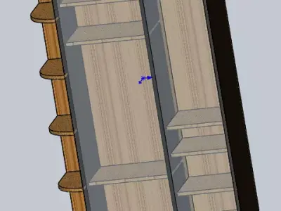 cupboard wooden cabinet with shelves and drawers 3D model