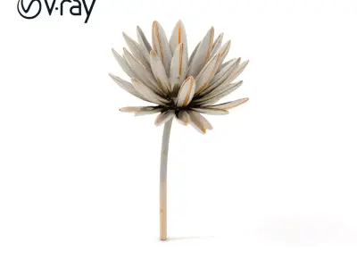 Metallic Flower Sculpture Model Pack Low-poly 3D model