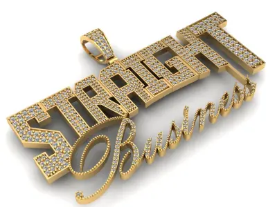 Straight Business pendant 3D print model 3D print model