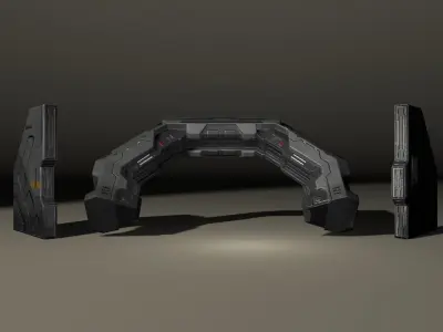 SciFi 3D door Low-poly 3D model