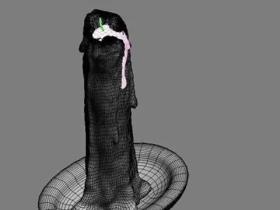 Blue candle 3D model