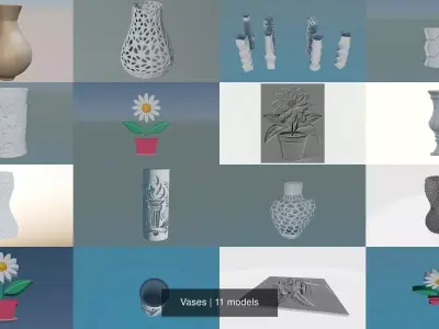 Vases 3D Model Collection