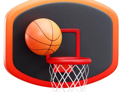 Basketball 3D Icon Low-poly 3D model