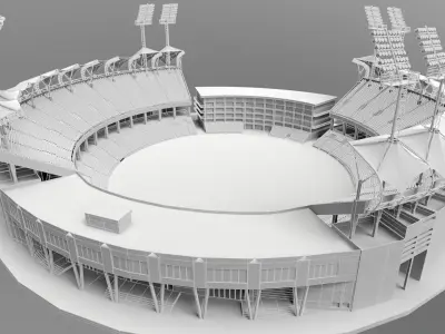 Trivandrum Stadium Low-poly 3D model