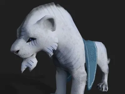 White tiger Low-poly 3D model