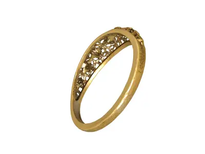 Floral ring 3D print model 2
