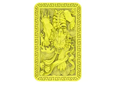 Luxury Chinese Dragon Relief Pendant for Men 4736 3D print model