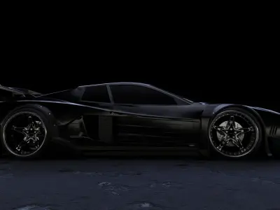 Custom Tuned Sportcar Low-poly 3D model