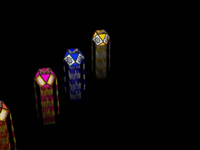 Vesak Lantern Kudu 3D Model Traditional  Festival Light Free low-poly 3D model