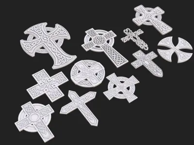Celtic cross pack 3D model