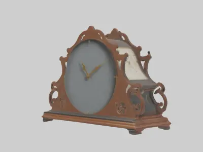 Clock with Picture Frame model Low-poly 3D model
