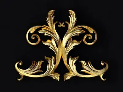 Central decor ornament for furniture 3D model 931
