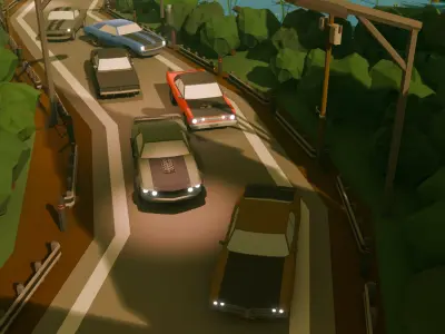 LowPoly Muscle cars Low-poly 3D model