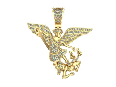 Archangel Michael Bas-Relief 3D print model pendant 3D print model