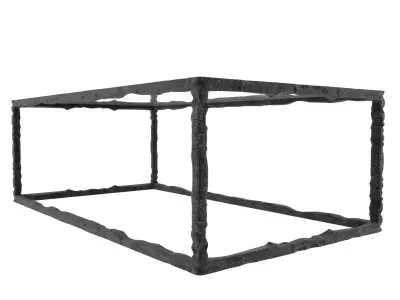 Bruno Romeda bronze and glass coffee table 3D model