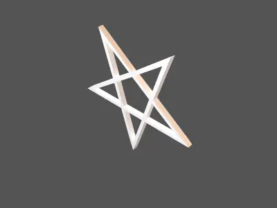 Inverted Pentagram Symbol v1 002 Low-poly 3D model