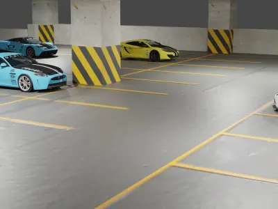 Parking Lot Model 2 Low-poly 3D model