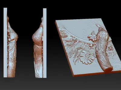 Peacock book with 3D print model