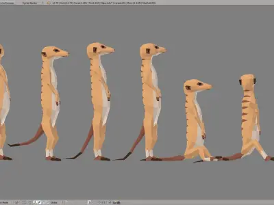 Meerkats meerkat Low-poly 3D model
