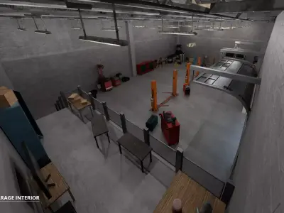 Modular - Industrial Garage - Unreal Engine Low-poly 3D model