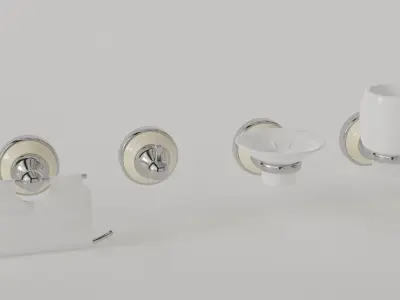 Luxury Bathroom Wall Decor Set Minimalist and Modern  3D model