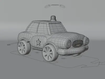 cartoon police car Low-poly 3D model