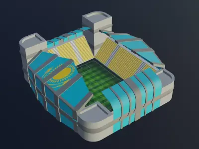 Football Stadium - Kazakhistan Low-poly 3D model