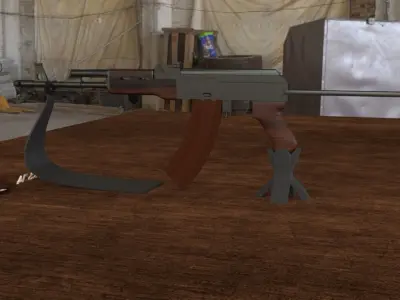 Russian AKS 74 Assault Rifle Low-poly 3D model