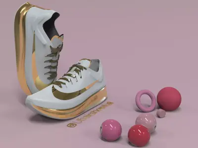 Nike Air Gold 2021 Low-poly 3D model
