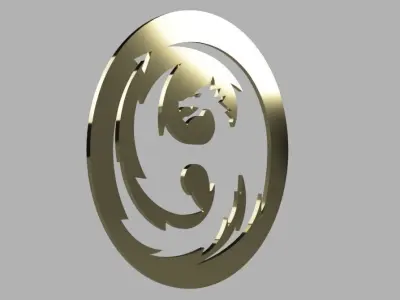 dragon coaster - wall decor - table top 3D model