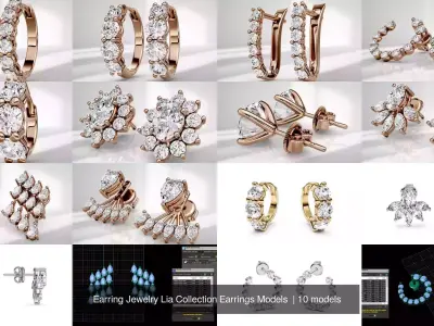 Earring Jewelry Lia Collection Earrings Models  3D Model Pack