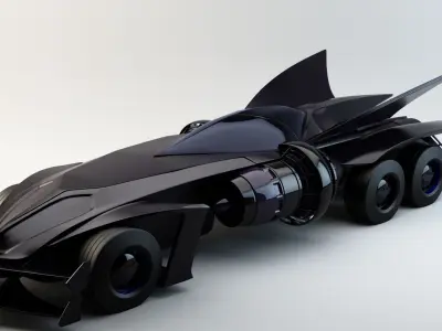 Batimovil batman car with wings 3D model