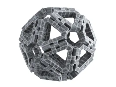 Geometric sculpture Icosahedron 3D model