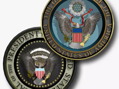Seal of the US and The  President of the US 3D model